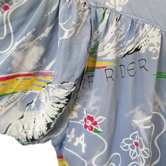 Vintage 1940’s/50’s Surf/ Fishing Print Hawaiian Muu-Muu Dress, Small - Picture 10 of 12